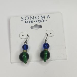 5 for $25! Sonoma Green Blue Dangle Earrings